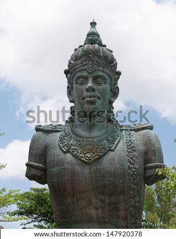 BALI, INDONESIA - SEP 13: Wishnu hindu god statue in GWK culture park on Sep 13 in Bali, Indonesia. Garuda Wisnu Kencana Cultural Park in popular touristi attraction since 2011.