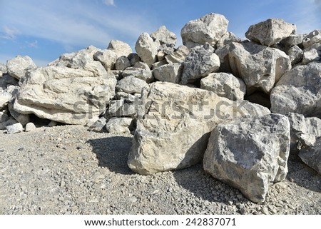Limestone quarry, Open pit mine in Cambodia.
