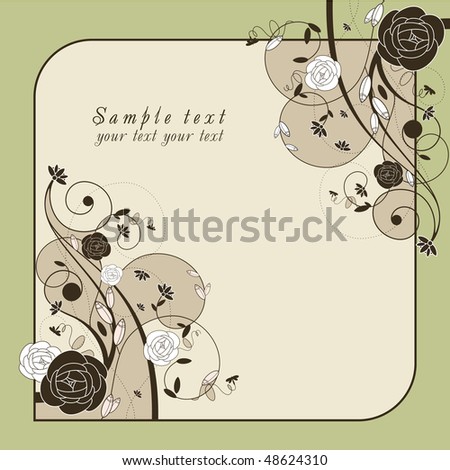 stock vector romantic wedding card with roses