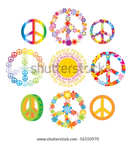 stock vector : set of peace symbols