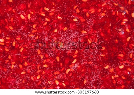 raspberry jam texture. Sweet texture.