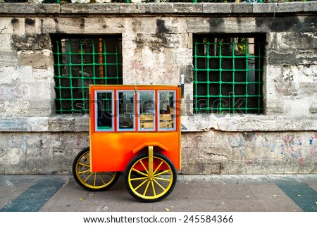 Vehicle of baker in Istanbul. Turkey