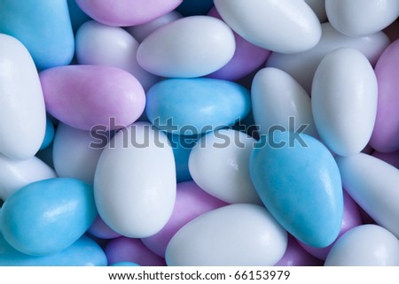 candies looks like white and blue stones