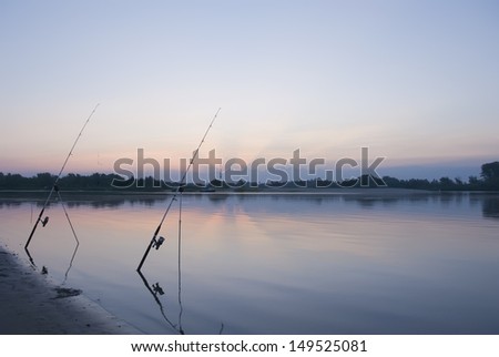 river  fishing  before sunrise