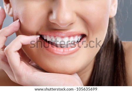 close up beautiful young woman with big healthy smile close up beautiful young woman with big healthy smile