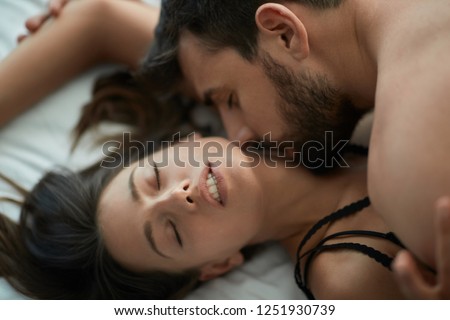 Couple making love, Young Man and girl pleasure in sex