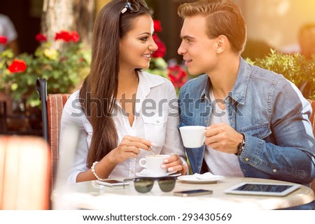 couple in cafe enjoying the time spending with each other