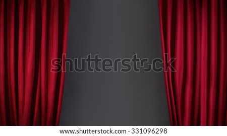 red curtain or drapes on stage background