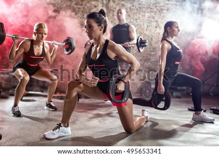 Active people on  class of body pump