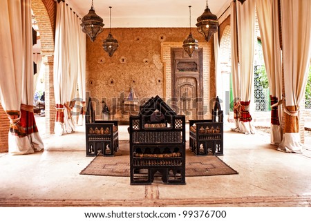 Traditional Arabic Place For Relax, Living Room With Authentic ...