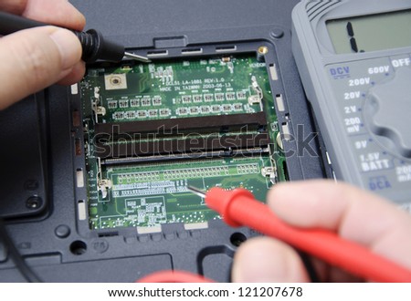 Abstract photo of laptop repair