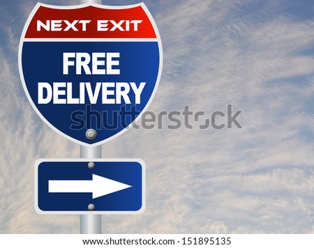 Free delivery road sign