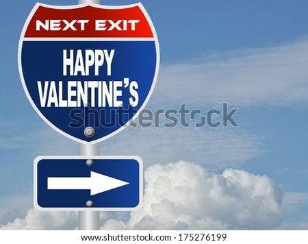 Happy valentine\'s road sign