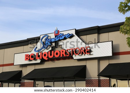 Pitt Meadows, BC, Canada - June 16, 2015 : BC liquor store in Pitt Meadows