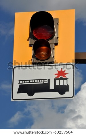 Fire engine sign and light