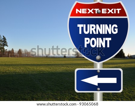 Turning point road sign
