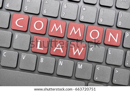 Red common law key on keyboard