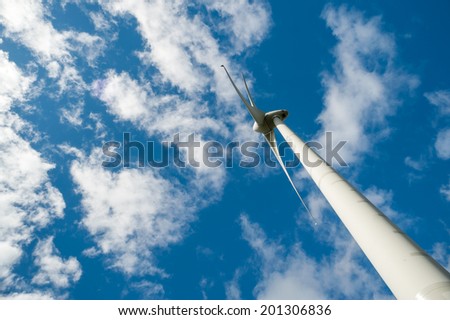 Wind park, wind turbines. Renewable energy source