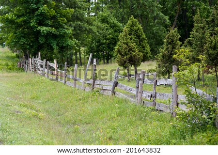 An old wood fence. Estonia, Saaremaa
