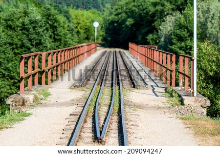 ANYKSCIAI, LITHUANIA - AUGUST 02: Narrow gauge railway of AUKSTAITIJA, otherwise SIAURUKAS on August 02, 2014, Anyksciai, Lithuania