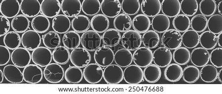 Paper tubes texture, edited in black and white