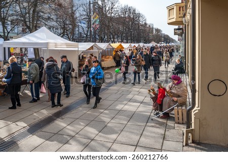 KAUNAS, LITHUANIA - MARCH 13: Traditional crafts fair - KAZIMIERAS fair in Kaunas on March 13, 2015, Kaunas, Lithuania.
