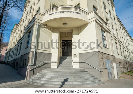 KAUNAS, LITHUANIA - APRIL 10, 2015: The Faculty of Social Sciences, Arts and Humanities. Kaunas University of Technology (KTU) is a public research university located in Kaunas, Lithuania.
