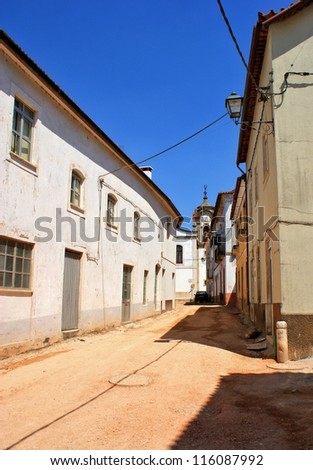 Old street of Espinhal village near Penela, Portugal 