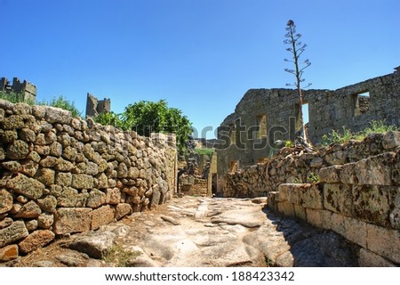 Ruins of Marialva historical village in Meda, Portugal