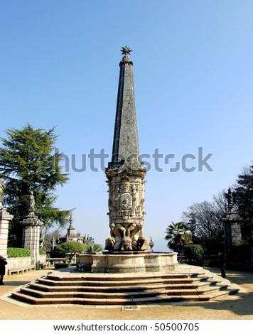 Obelisk and steps of Lamego in Portugal