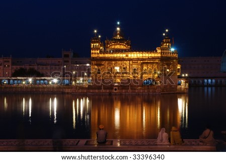 golden temple amritsar at night. golden temple amritsar at