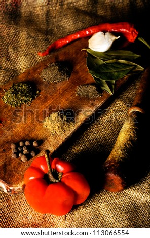 vintage spice background; food art picture for restaurant menu