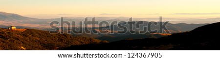 bulgarian mountain sunset panoramic landscape