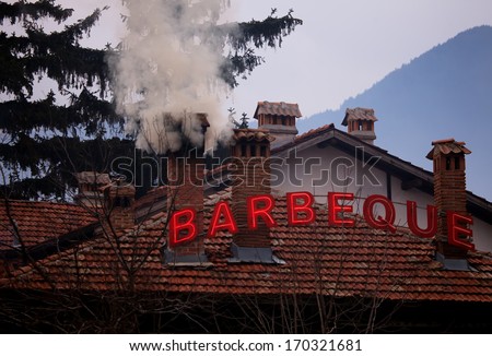 BBQ restaurant in authentic old house in resort of Bansko, Bulgaria