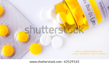 yellow pills background conceptual image