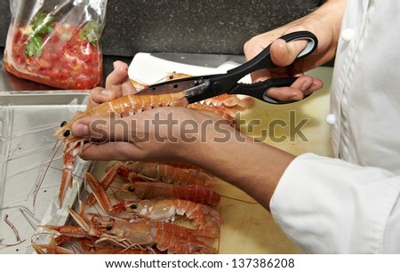 cleaning and preparation of shrimp