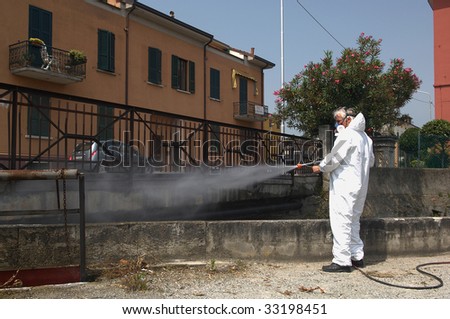a technician from the company health disinfecting by,insect,rats,virus,etc.