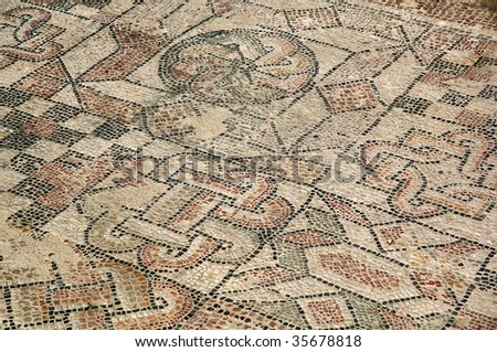 Desenzano del Garda (Bs),Lombardy,Italy, ancient Roman palace of the third century D.C.  ,  the mosaics floor
