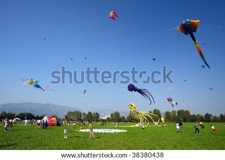 Rezzato (Bs),Lombardy,Italy,4 October 2009, Kite festival,a gathering of kite enthusiast