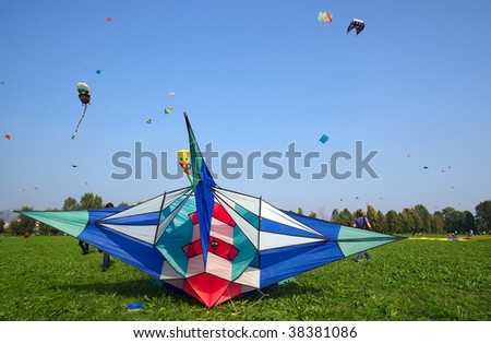 Rezzato (Bs),Lombardy,Italy,4 October 2009, Kite festival,a gathering of kite enthusiast