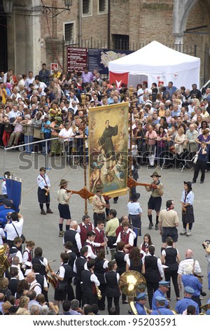 PADUA,ITALY - JUN, 13:Feast of St.Anthony of Padua,the banner of St.Anthony is taken in procession trough the streets of the city, June 13,2011 in Padua,Italy