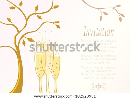 Champagne Glass Invitations