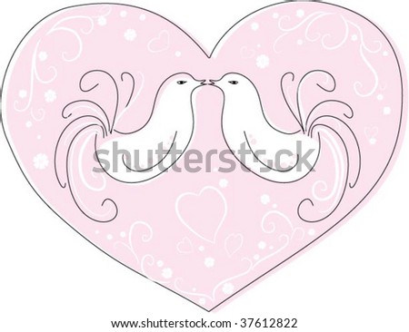 stock vector Vector white wedding doves
