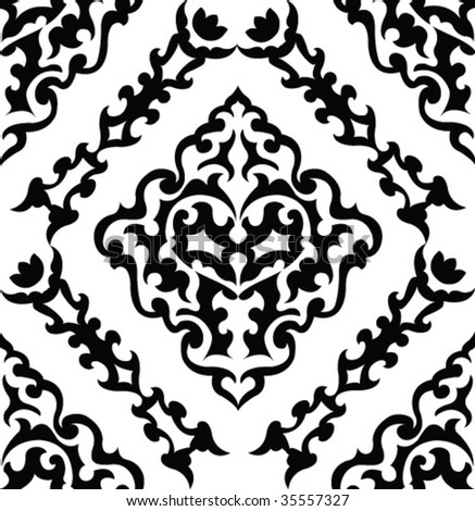 black and white wallpaper pattern. stock vector : Black and white