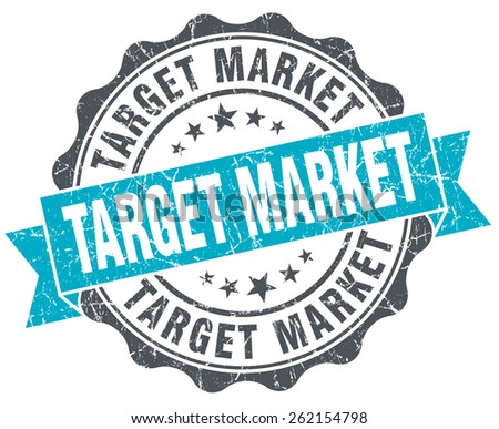 target market vintage turquoise seal isolated on white