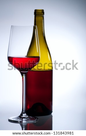 Red Wine Bottle with shadow