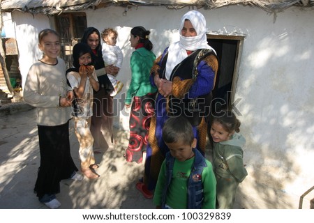 MAHMUR, IRAQ-JAN 26: A Family in Mahmur Refugee Camp, Iraq,January 26, 2007. Mahmur Camp is a home to 12,000 refugees who fled from Turkey in the 90s those due to clashes between PKK and Turkish army
