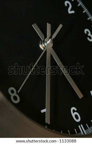 cropped shot of wallclock with all three dials in 8, 7 and 6
