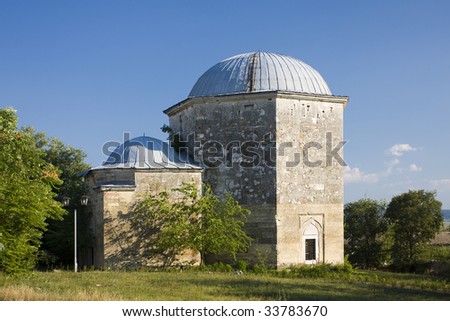 The 16 century tomb of the muslim religious leader Ak Yazili Baba in Obrochishte, Bulgaria