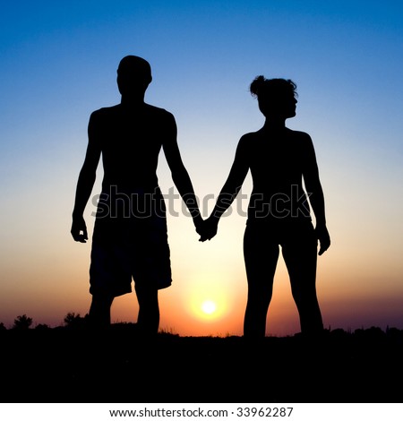couple holding hands drawing